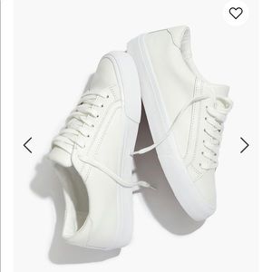 Madewell Sidewalk Low Top White Leather Sneakers
